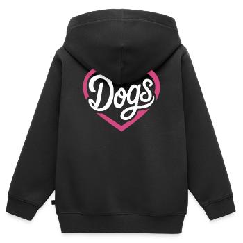 Liebe Hunde - Kinder Premium Organic Zip Hoodie - Schwarz - Hinten - AI Model Kid Male (0cm)