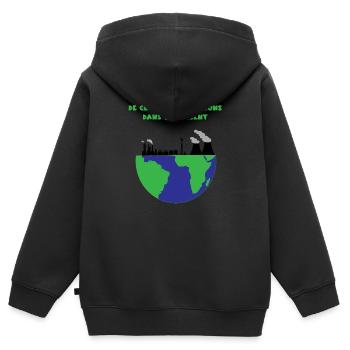 Planet Erde - Kinder Premium Organic Zip Hoodie - Schwarz - Hinten - AI Model Kid Male (0cm)
