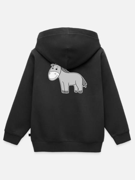 Esel Motiv Kleinkind - Kinder Premium Organic Zip Hoodie - Schwarz
