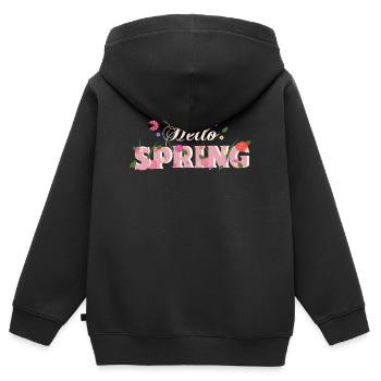 hello spring - Kids Premium Organic Zip-up Hoodie - black - Back - AI Model Kid Male (0cm)