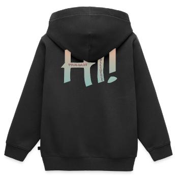 HALLO MENSCHLICHE INTELLIGENZ - Kinder Premium Organic Zip Hoodie - Schwarz - Hinten - AI Model Kid Male (0cm)