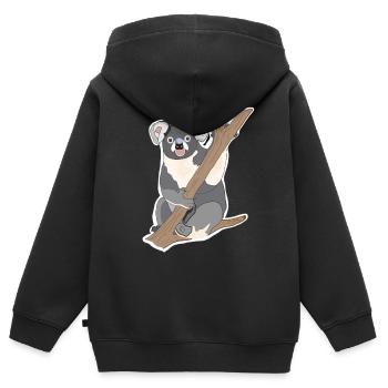 Koala Koala Ours - Sweat Premium à capuche zippé enfant bio - noir - Dos - AI Model Kid Male (0cm)