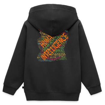 Cloud für menschliche Intelligenz - Kinder Premium Organic Zip Hoodie - Schwarz - Hinten - AI Model Kid Male (0cm)