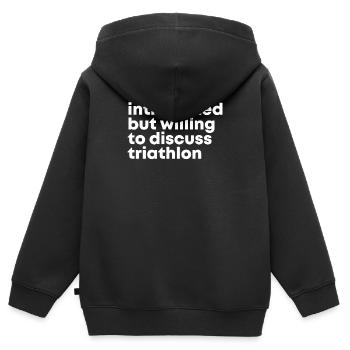 triathlon - Sweat Premium à capuche zippé enfant bio - noir - Dos - AI Model Kid Male (0cm)