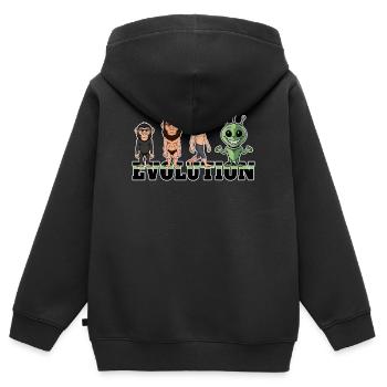 Evolution Alien - Kids Premium Organic Zip-up Hoodie - black - Back - AI Model Kid Male (0cm)