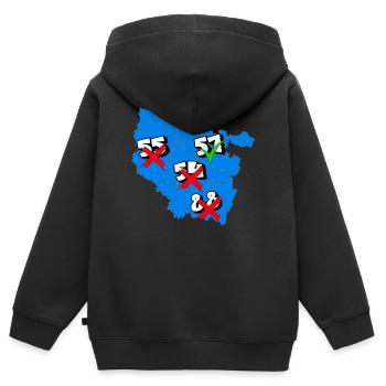 Region Lothringen - Kinder Premium Organic Zip Hoodie - Schwarz - Hinten - AI Model Kid Male (0cm)