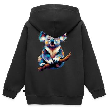Koala - Kinder Premium Organic Zip Hoodie - Schwarz - Hinten - AI Model Kid Male (0cm)