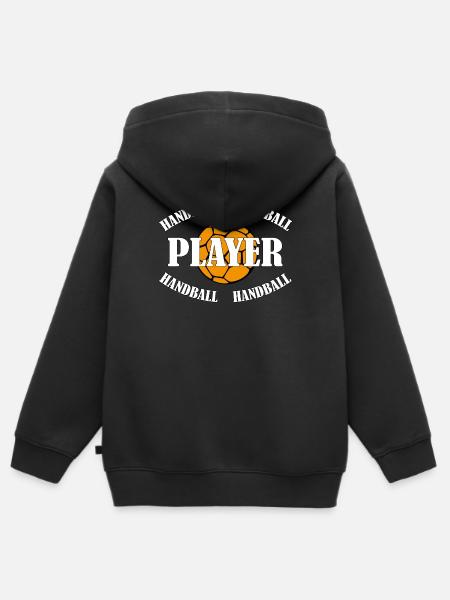 HANDBALL PLAYER - Kinder Premium Organic Zip Hoodie - Schwarz