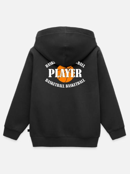 BASKETBALL PLAYER - Kinder Premium Organic Zip Hoodie - Schwarz