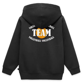 ÉQUIPE DE VOLLEY-BALL - Sweat Premium à capuche zippé enfant bio - noir - Dos - AI Model Kid Male (0cm)