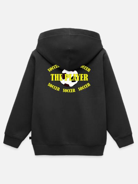 SOCCER - THE PLAYER - Kinder Premium Organic Zip Hoodie - Schwarz