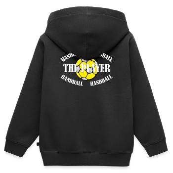 HANDBALL - LE JOUEUR - Sweat Premium à capuche zippé enfant bio - noir - Dos - AI Model Kid Male (0cm)