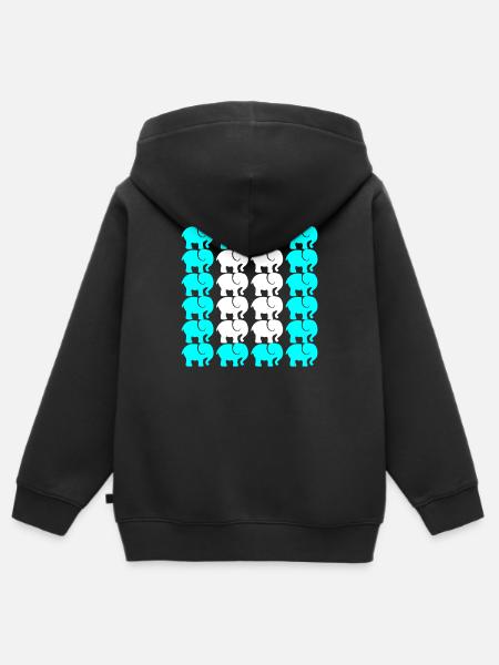 ELEFANT - Kinder Premium Organic Zip Hoodie - Schwarz