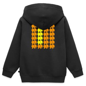 ELEFANT - Kinder Premium Organic Zip Hoodie - Schwarz - Hinten - AI Model Kid Male (0cm)