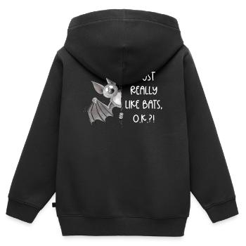 I Just Really Like Bats I Fledermaus Flughund - Kinder Premium Organic Zip Hoodie - Schwarz - Hinten - AI Model Kid Male (0cm)