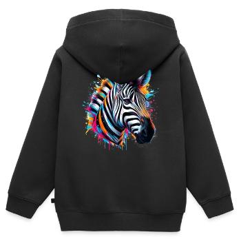 Zebra - Kinder Premium zip hoodie biologisch - zwart - Achter - AI Model Kid Male (0cm)