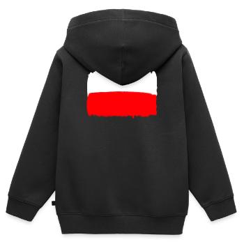 Polnische Flagge von Polen Flagge PL - Kinder Premium Organic Zip Hoodie - Schwarz - Hinten - AI Model Kid Male (0cm)
