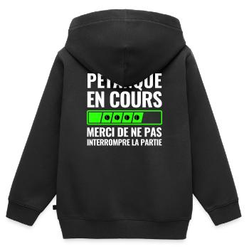 Pétanque In Progress - Kids Premium Organic Zip-up Hoodie - black - Back - AI Model Kid Male (0cm)