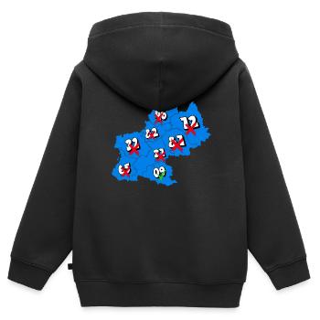 Région Midi-Pyrénées - Sweat Premium à capuche zippé enfant bio - noir - Dos - AI Model Kid Male (0cm)