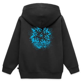 Winter Eiskristall Schnee Weihnachten blau Herz - Kinder Premium Organic Zip Hoodie - Schwarz - Hinten - AI Model Kid Male (0cm)