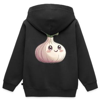 Ail - Sweat Premium à capuche zippé enfant bio - noir - Dos - AI Model Kid Male (0cm)