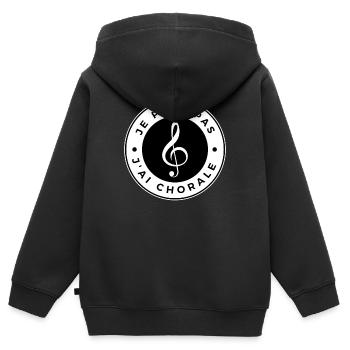 Ich kann keinen Chor haben - Kinder Premium Organic Zip Hoodie - Schwarz - Hinten - AI Model Kid Male (0cm)