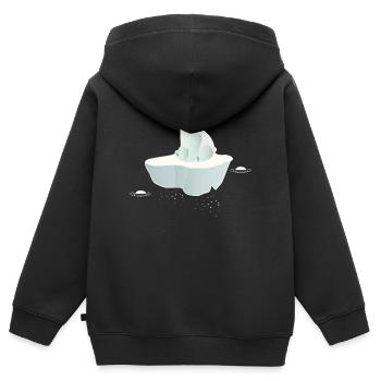 Träumender Eisbär auf einer Eisscholle - Kinder Premium Organic Zip Hoodie - Schwarz - Hinten - AI Model Kid Male (0cm)