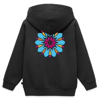 Yoga Ornament Concentration Meditation India Om - Kids Premium Organic Zip-up Hoodie - black - Back - AI Model Kid Male (0cm)