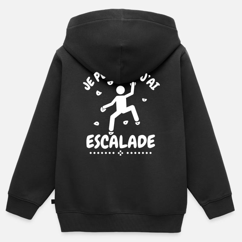 Je peux pas j'ai escalade - Sweat Premium à capuche zippé enfant bio - noir
