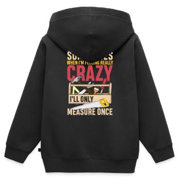 I ll only measure once - Kinder Premium Organic Zip Hoodie - Schwarz - Hinten - AI Model Kid Male (0cm)
