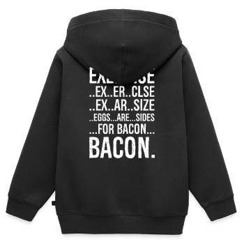 Speck Übung - Kinder Premium Organic Zip Hoodie - Schwarz - Hinten - AI Model Kid Male (0cm)