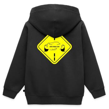 High Speed Lane - Sweat Premium à capuche zippé enfant bio - noir - Dos - AI Model Kid Male (0cm)