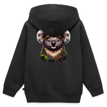 Koala - Kinder Premium Organic Zip Hoodie - Schwarz - Hinten - AI Model Kid Male (0cm)