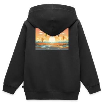 Heißluftballons - Kinder Premium Organic Zip Hoodie - Schwarz - Hinten - AI Model Kid Male (0cm)