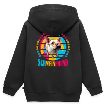 Mon moi plus faible - Sweat Premium à capuche zippé enfant bio - noir - Dos - AI Model Kid Male (0cm)