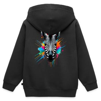 Zebra - Kinder Premium zip hoodie biologisch - zwart - Achter - AI Model Kid Male (0cm)