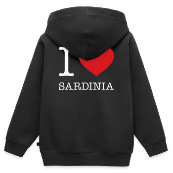 J’AIME LA SARDAIGNE Sardinien - Sweat Premium à capuche zippé enfant bio - noir - Dos - AI Model Kid Male (0cm)