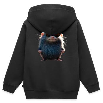 Maulwurf mit Sonnenbrille Liebe Süße Maulwürfe - Kinder Premium Organic Zip Hoodie - Schwarz - Hinten - AI Model Kid Male (0cm)