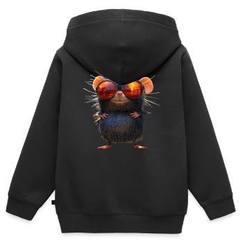 Maulwurf mit Sonnenbrille Liebe Süße Maulwürfe - Kinder Premium Organic Zip Hoodie - Schwarz - Hinten - AI Model Kid Male (0cm)