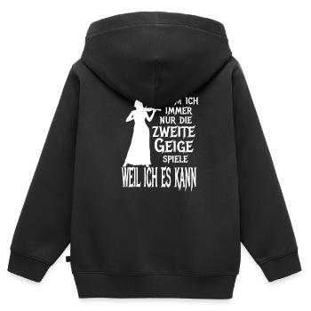 Zweite Geige Violine Klassik Orchester Musiker - Kinder Premium Organic Zip Hoodie - Schwarz - Hinten - AI Model Kid Male (0cm)