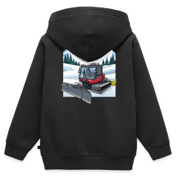 Snow groomer clearing - Kids Premium Organic Zip-up Hoodie - black - Back - AI Model Kid Male (0cm)