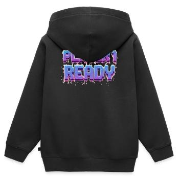 Player 1 Ready - Kinder Premium Organic Zip Hoodie - Schwarz - Hinten - AI Model Kid Male (0cm)