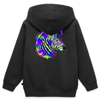 Zebra - Kinder Premium zip hoodie biologisch - zwart - Achter - AI Model Kid Male (0cm)