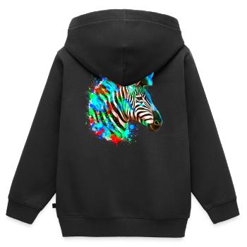 Zebra - Kinder Premium zip hoodie biologisch - zwart - Achter - AI Model Kid Male (0cm)