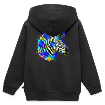 Zebra - Kinder Premium zip hoodie biologisch - zwart - Achter - AI Model Kid Male (0cm)