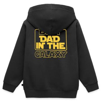 Bester Vater der Galaxis - Kinder Premium Organic Zip Hoodie - Schwarz - Hinten - AI Model Kid Male (0cm)