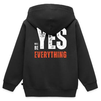 Yes Everything - Sweat Premium à capuche zippé enfant bio - noir - Dos - AI Model Kid Male (0cm)