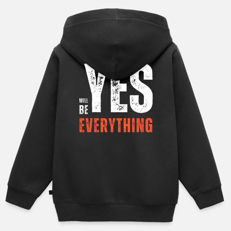 Yes Everything - Sweat Premium à capuche zippé enfant bio - noir