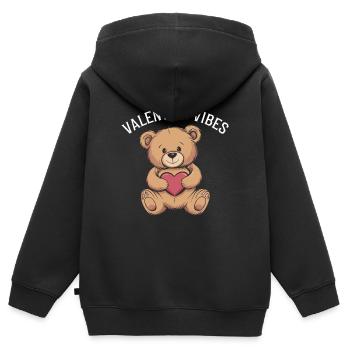 Valentine Vibes für verliebte zu Valentinstag - Kinder Premium Organic Zip Hoodie - Schwarz - Hinten - AI Model Kid Male (0cm)