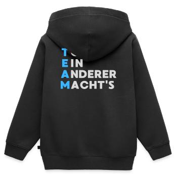 TEAM Toll Ein Anderer Macht`s - Kinder Premium Organic Zip Hoodie - Schwarz - Hinten - AI Model Kid Male (0cm)